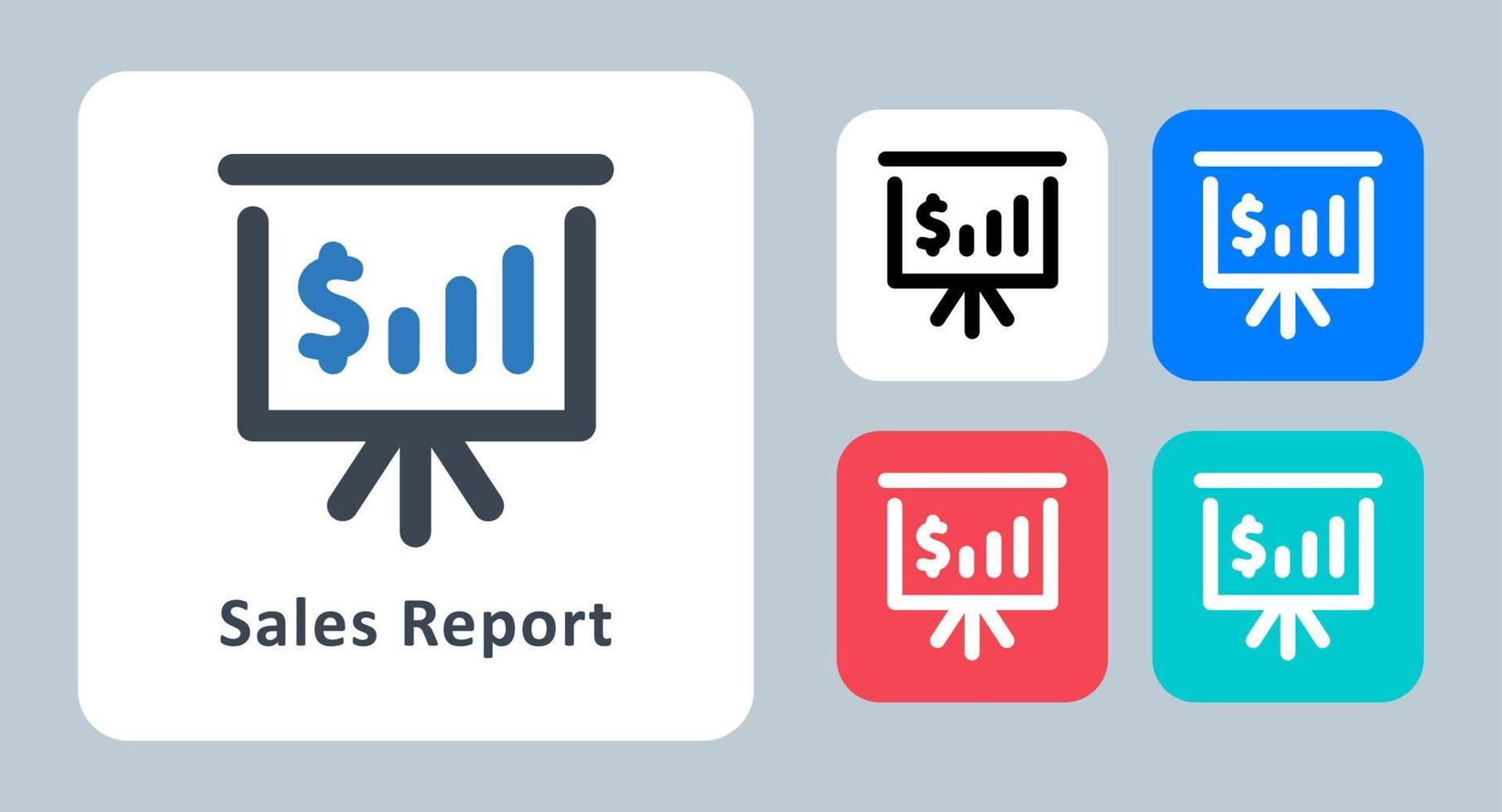 icono de informe de ventas - ilustración vectorial. presentación, ventas, informe, crecimiento, ganancias, ingresos, negocios, gráfico, análisis, línea, contorno, plano, iconos. vector