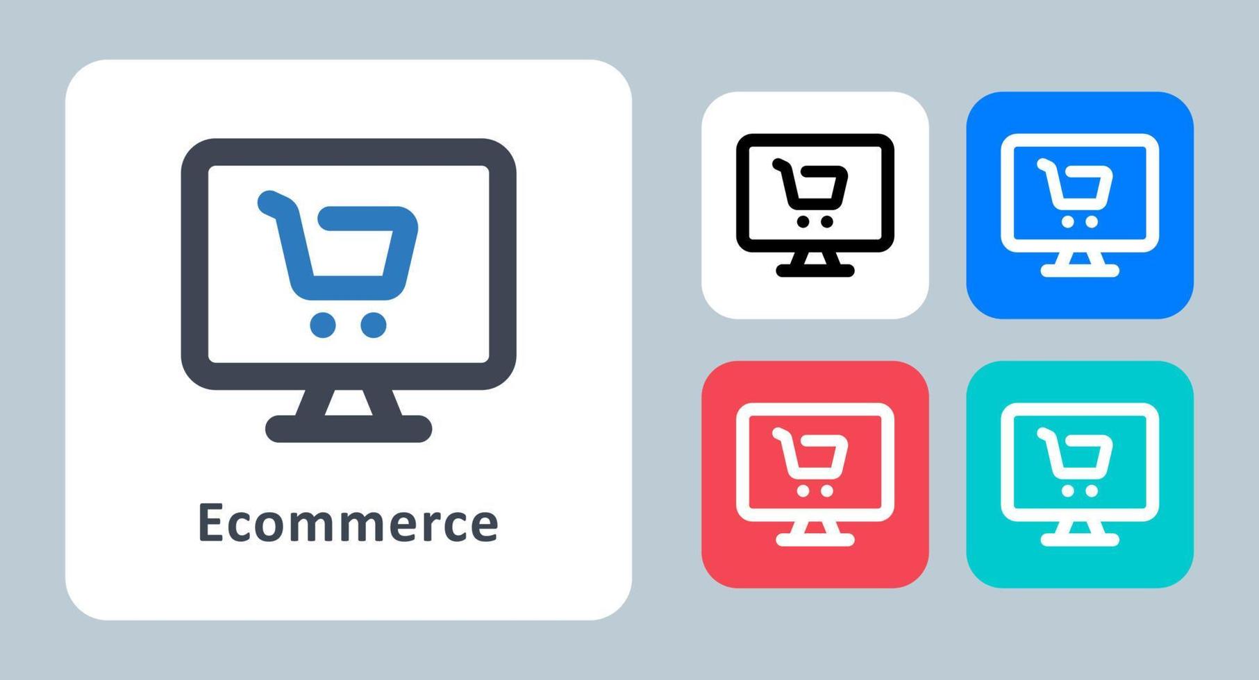 Online shopping icon - online, shopping, shop, store, ecommerce, buy, purchase, e-commerce, line, outline, flat, icons . vector