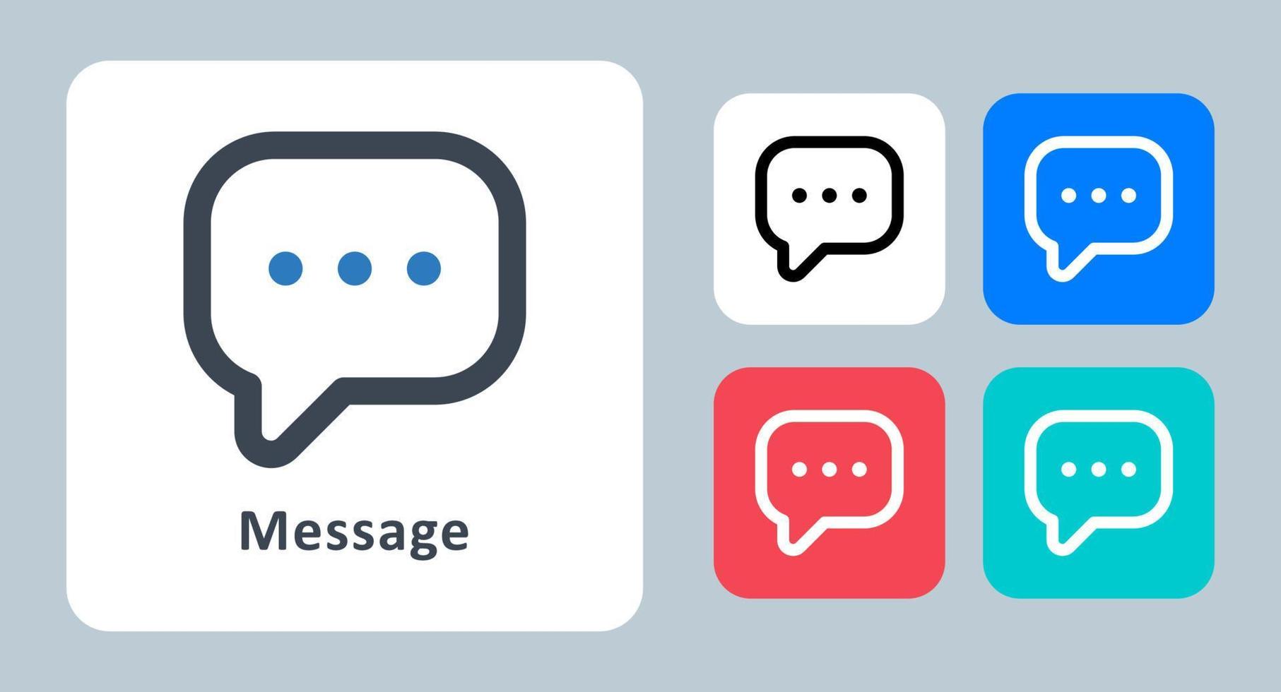 icono de mensaje - ilustración vectorial. chat, conversación, mensaje, charla, comentario, discurso, burbuja, comunicación, línea, contorno, plano, iconos. vector