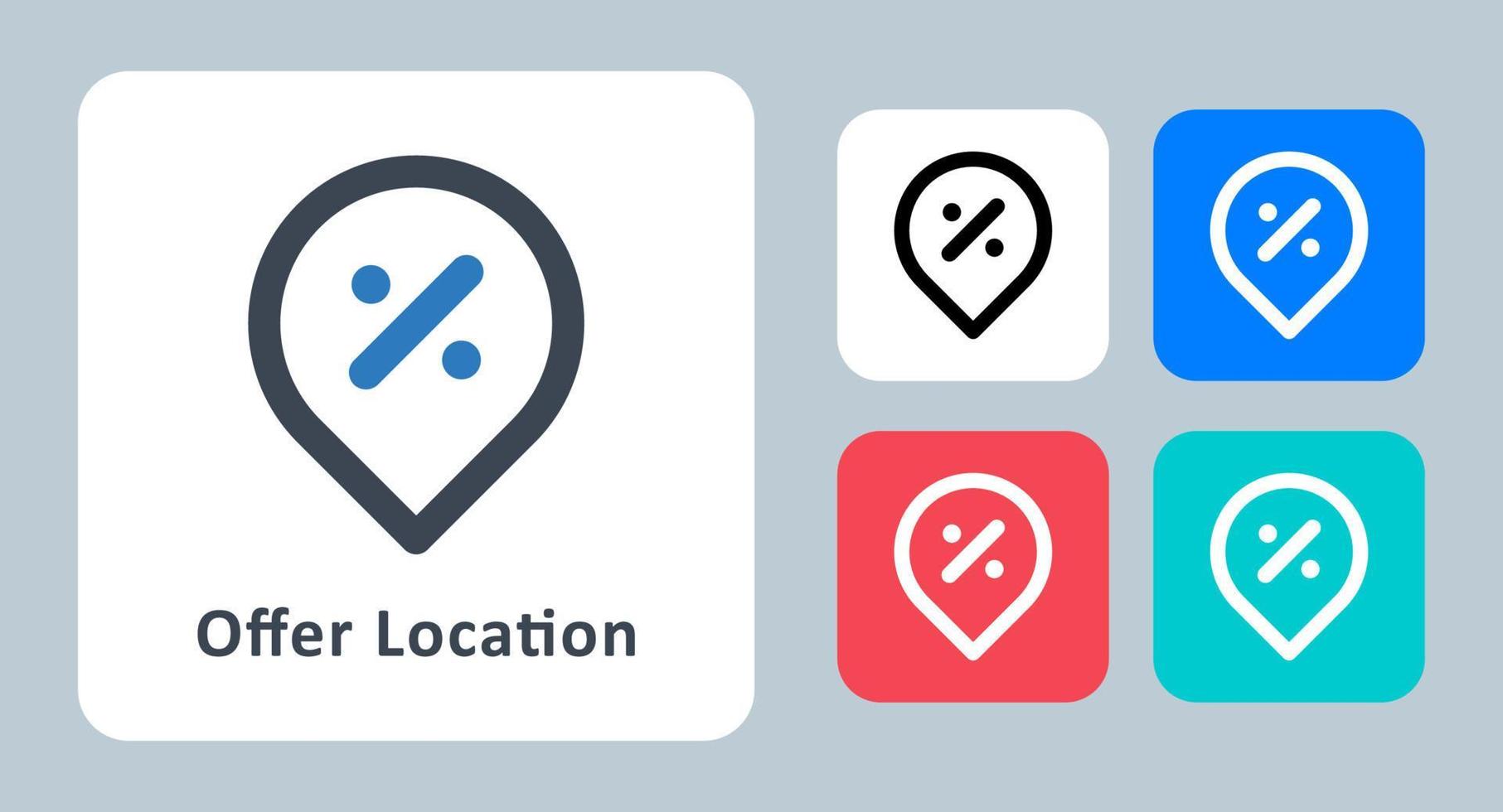 Offer Location icon - vector illustration . Discount, Location, Marker, Promotion, Sale, Shopping, Offer, line, outline, flat, icons .