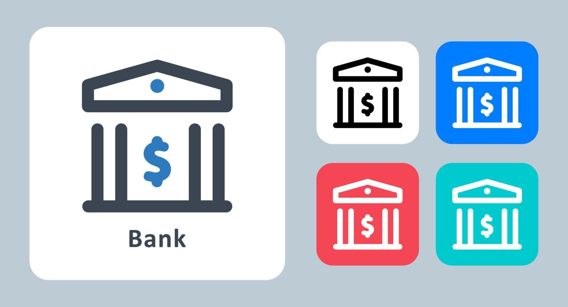 Bank icon - vector illustration . Bank, Finance, Money, Deposit, Savings, Banking, Building, line, outline, flat, icons .