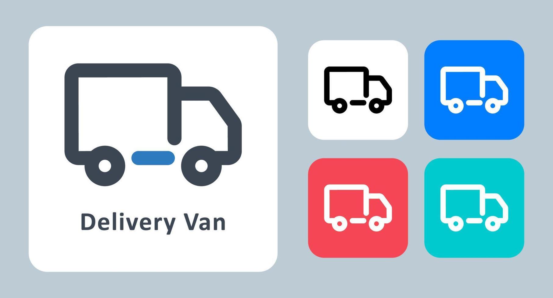 Delivery Van icon - vector illustration . Courier, Delivery, Truck, Shipping, Transport, Transportation, Vehicle, line, outline, flat, icons .