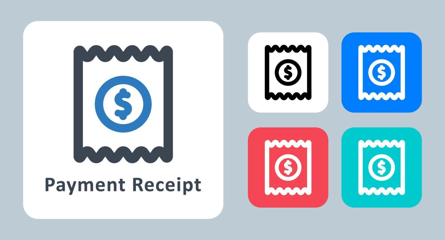 Payment Receipt icon - vector illustration . Bill, Invoice, Payment, Checkout, Receipt, Money, Paid, line, outline, flat, icons .