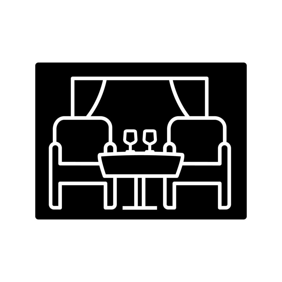 Restaurant glyph icon. Cafe. Dining room, canteen. Catering service. Silhouette symbol. Negative space. Vector isolated illustration