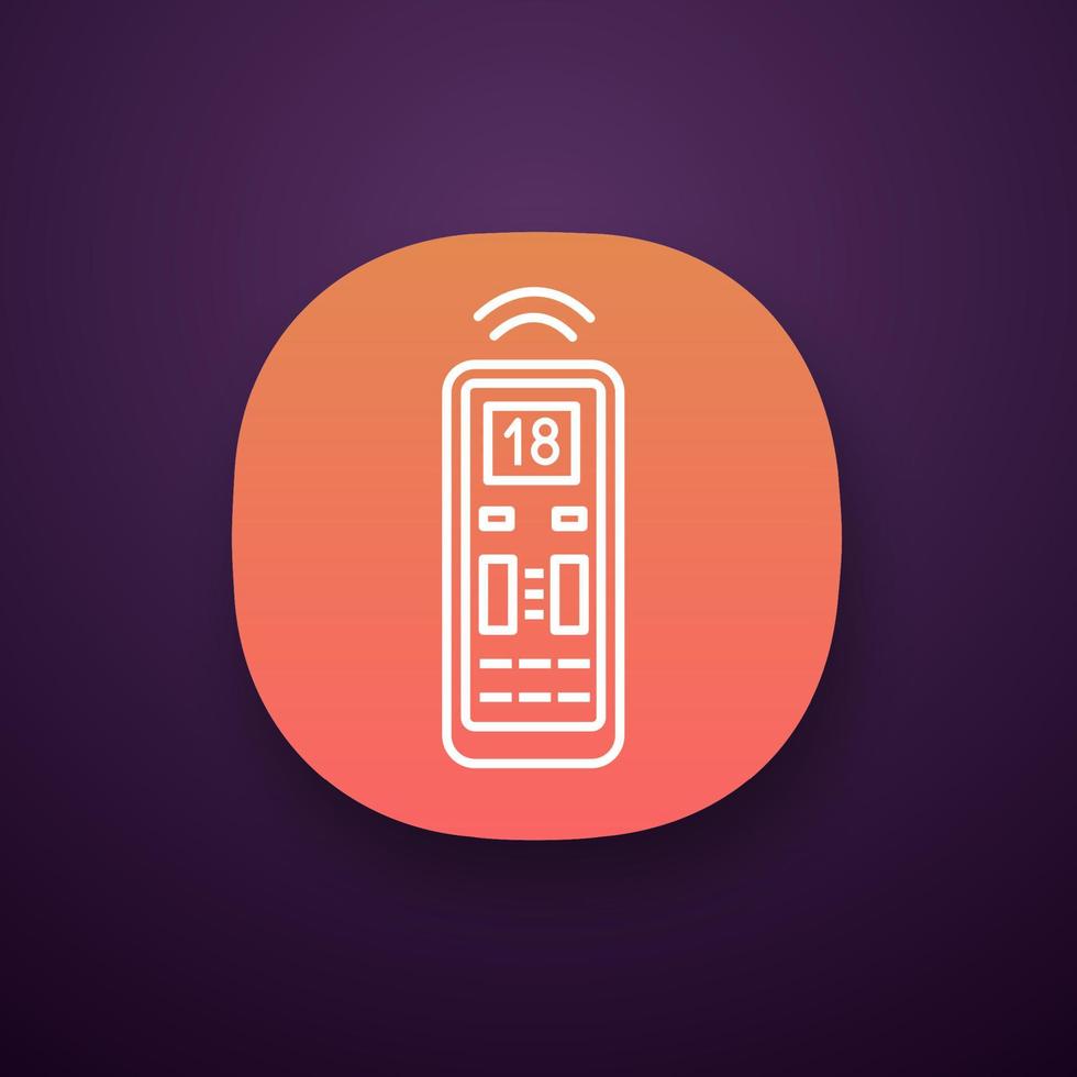 Air conditioner remote control app icon. UI UX user interface. Web or mobile application. Vector isolated illustration