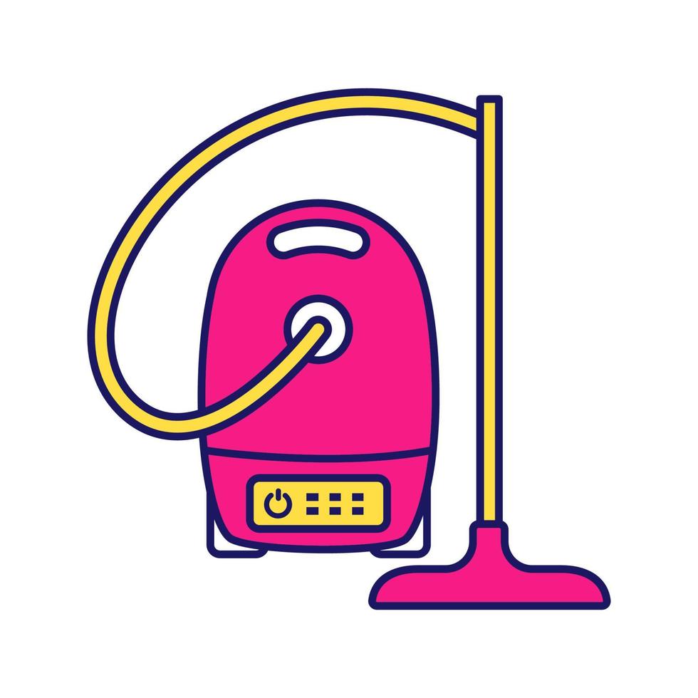 Vacuum cleaner color icon. Wet and dry vacuum. Household appliance. Isolated vector illustration