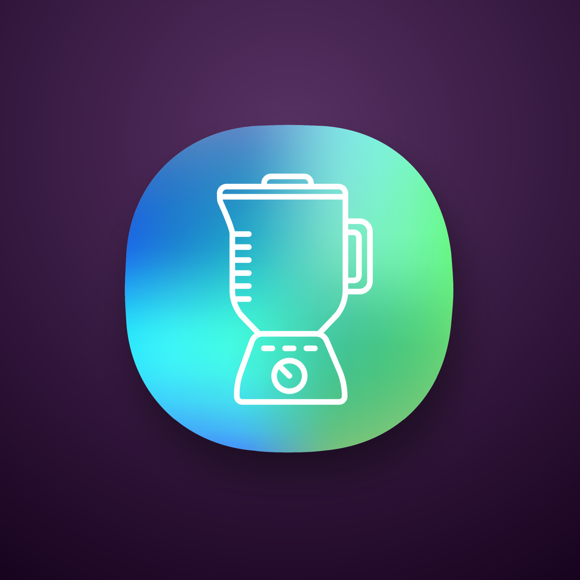 Electric blender with glass pitcher app icon. Stationary blender