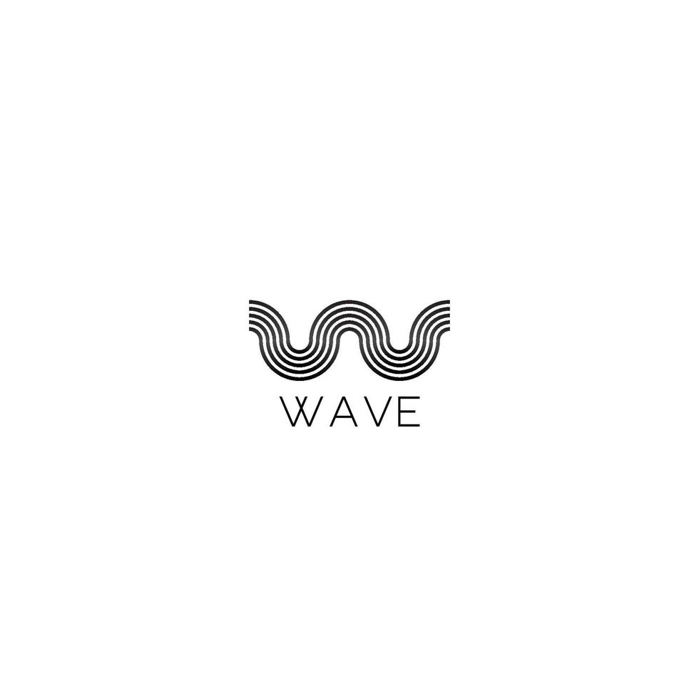 Wave Flow Logo Design Concept, Black and White Logo Design Template vector