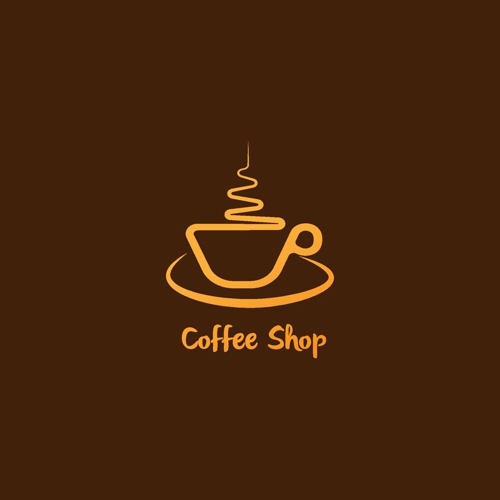 plantilla de diseño de logotipo de cafetería, concepto de logotipo mínimo, ilustración de logotipo simple, icono de vector de taza