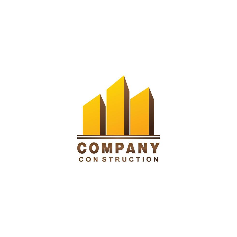 Real Estate Logo Design Template, Gold Buildings Logo Concept vector