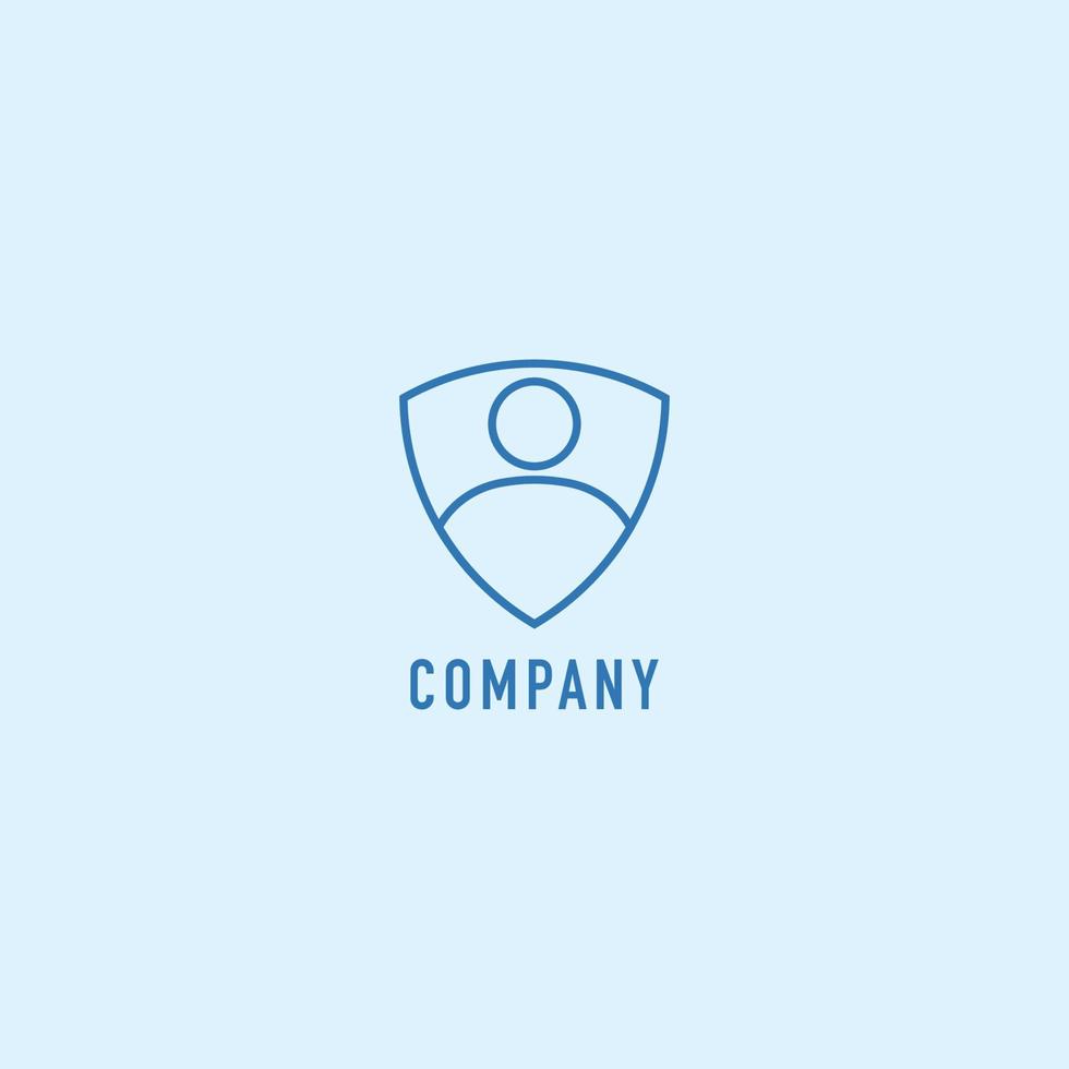 Personal Data Security Logo Design Template, Digital Security, Shield People Sign, Emblem Logo Concept vector