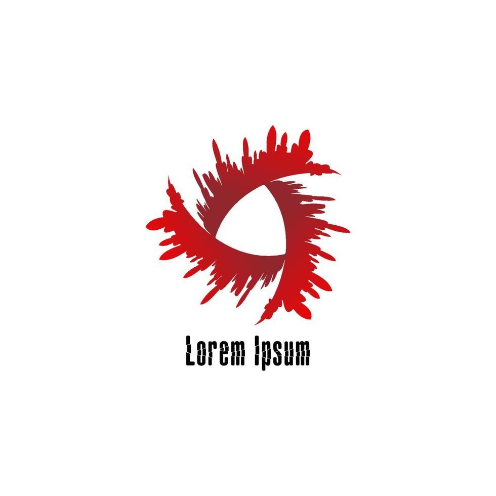 Abstract blood splash vortex illustration. Horror logo design template. War, Anarchy logo concept isolated on white background vector