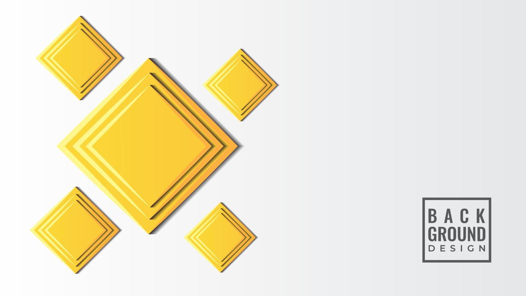 Colorful 3D Square Papercut Layers Vector Illustration. Abstract Background Design Template. Yellow, Gold and Gray Color Theme. Simple and Clean Design Style