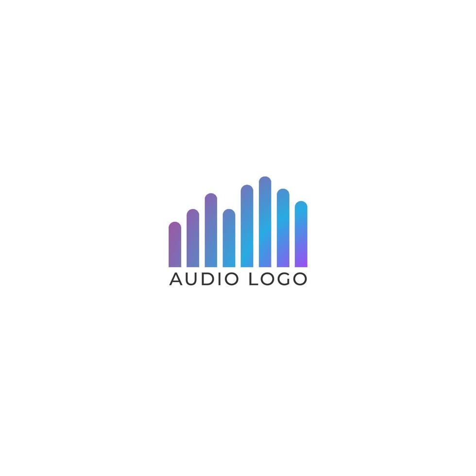 logotipo visual de espectro de ondas de audio, vector de diseño de barra de espectro redondeado, plantilla de logotipo de audio, colorido