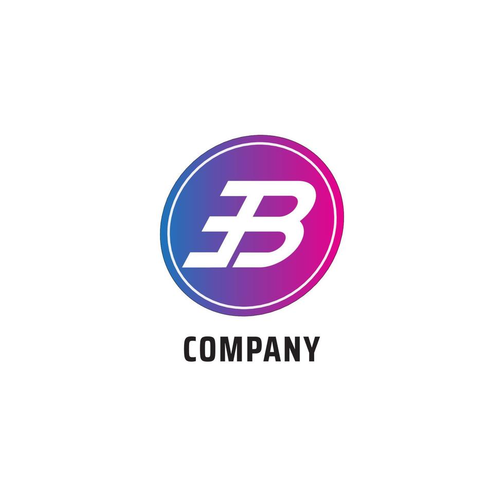 letra b plantilla de diseño de logotipo alfabético, concepto de logotipo eb, velocidad, gradación rápida y colorida, rojo azul blanco rosa, elipse redondeada moderna vector
