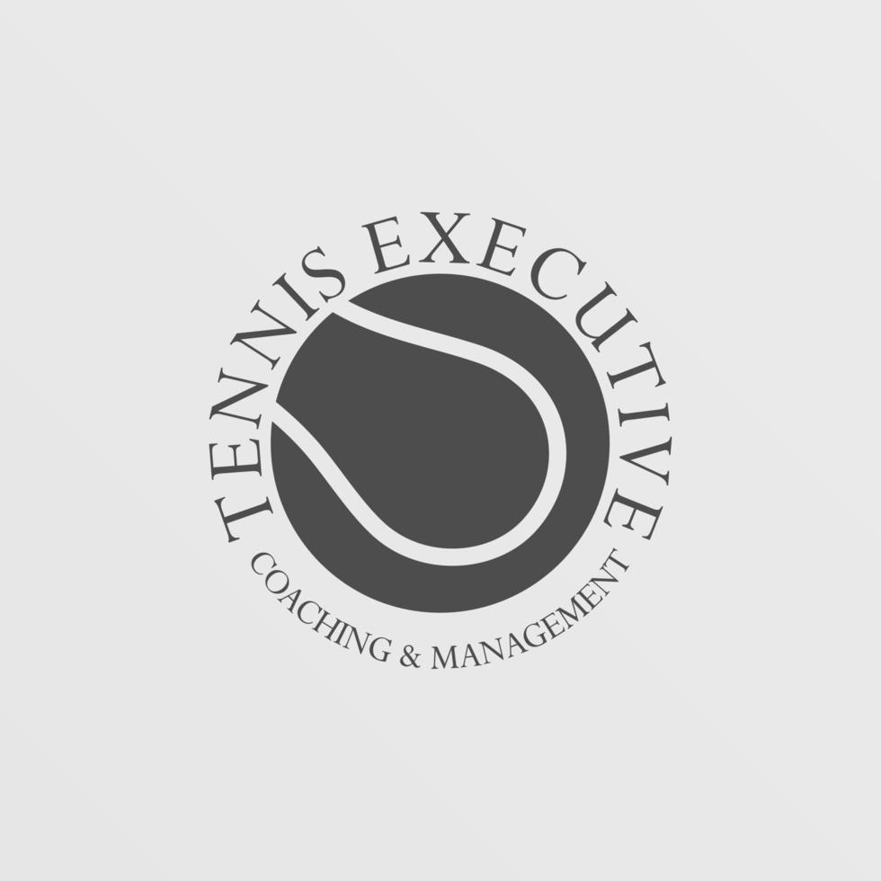 Tennis Executive Logo Design Template, Simple, Clean, Upmarket, Tennis Ball Isolated Shape Logo Concept vector