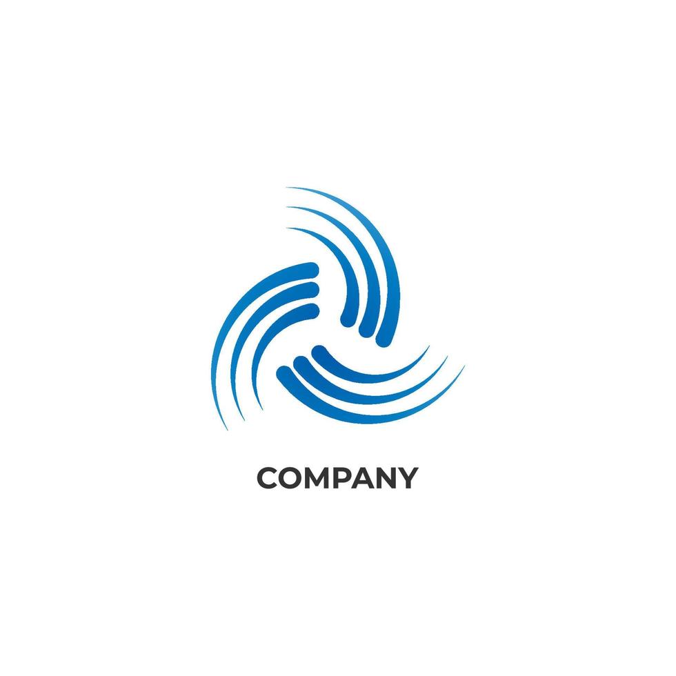 plantilla de diseño de logotipo de vórtice azul. icono de huracán. concepto de logotipo tornado aislado sobre fondo blanco vector