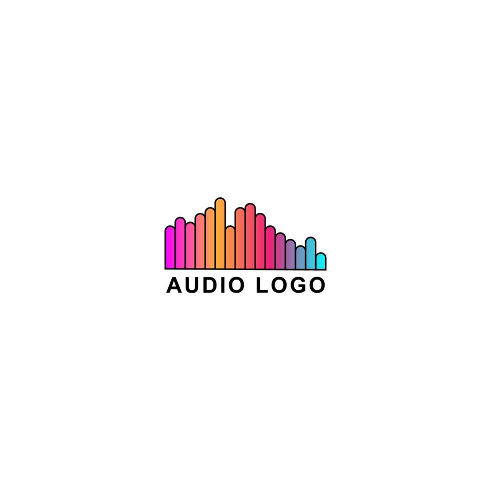 Audio Wave Spectrum Visual Logo, Rounded Spectrum Bar Design Vector ...