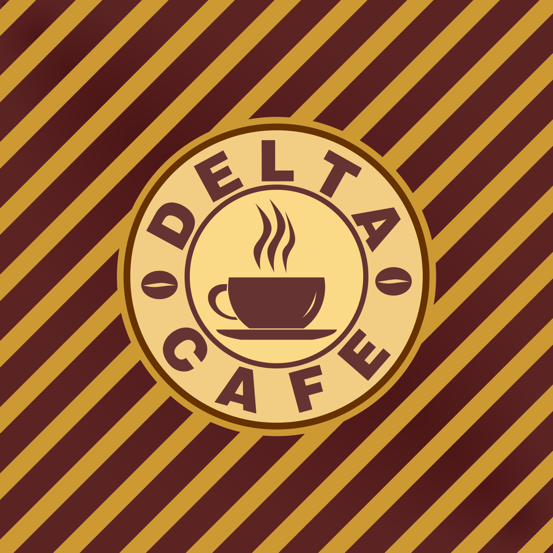 Delta Cafe Logo Design Concept, Logo Template For Cafe or Coffee