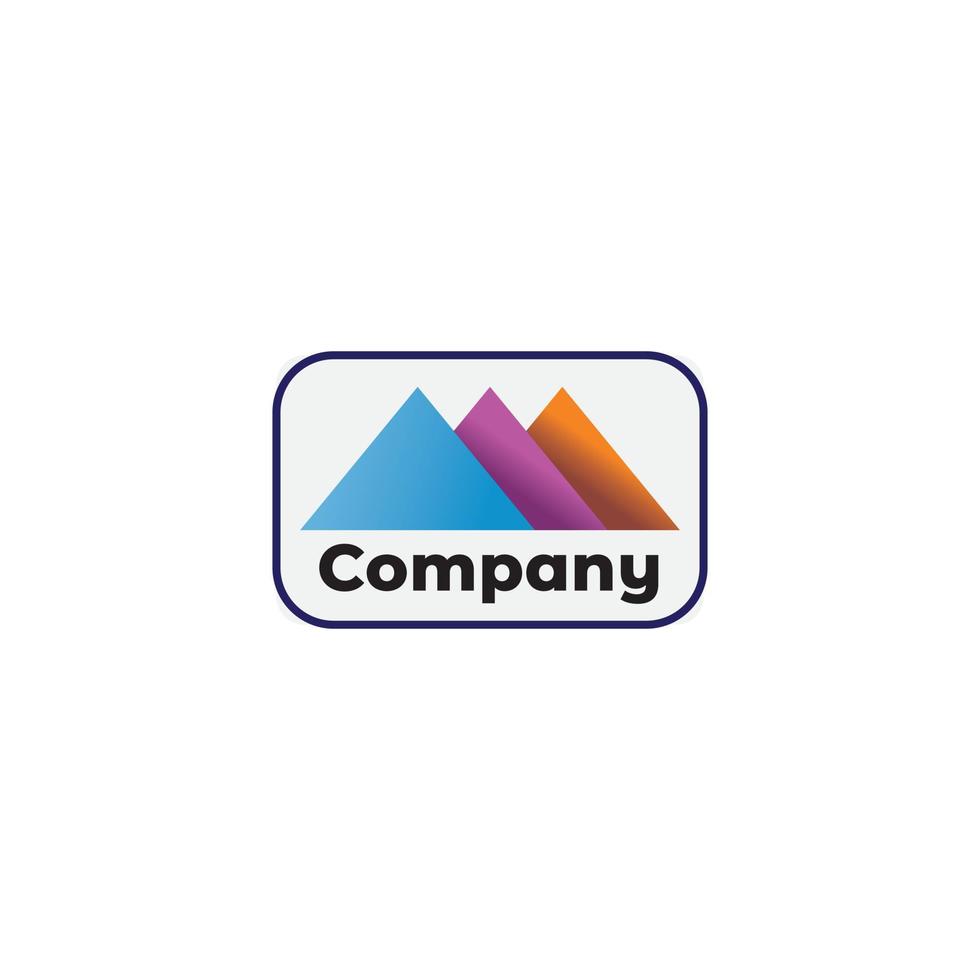 montaña, triángulo, plantilla de diseño de logotipo deportivo, concepto de logotipo colorido vector