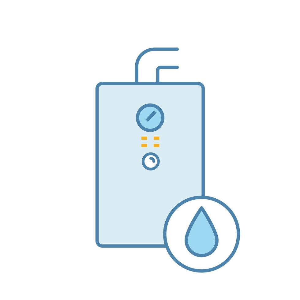 Gas water heater color icon. Heating water. Home boiler. Isolated vector illustration