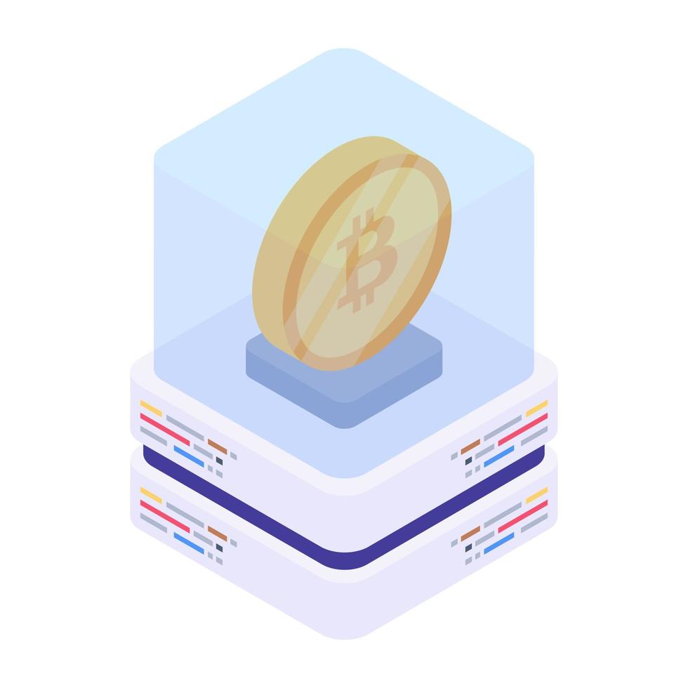 eche un vistazo a este icono isométrico del servidor criptográfico vector