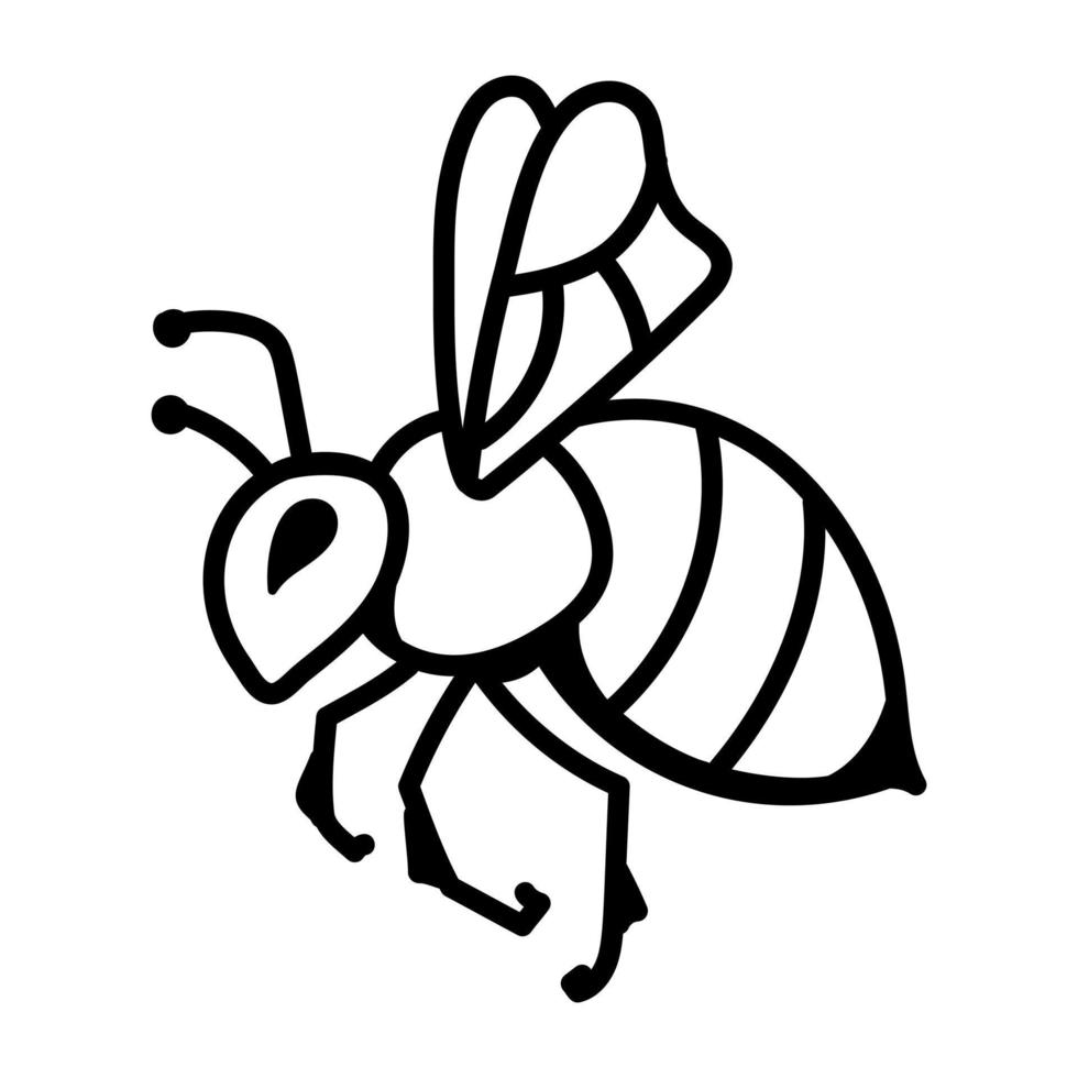 Modern hand drawn icon of a bee vector