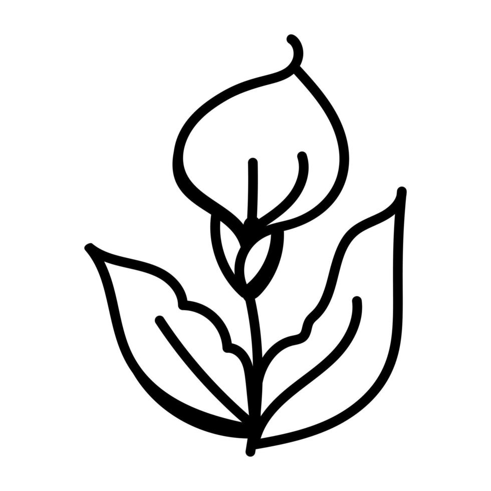 A hand drawn icon of a flower vector