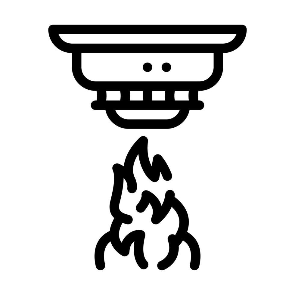 ilustración de vector de icono de línea de sistema de alarma contra incendios