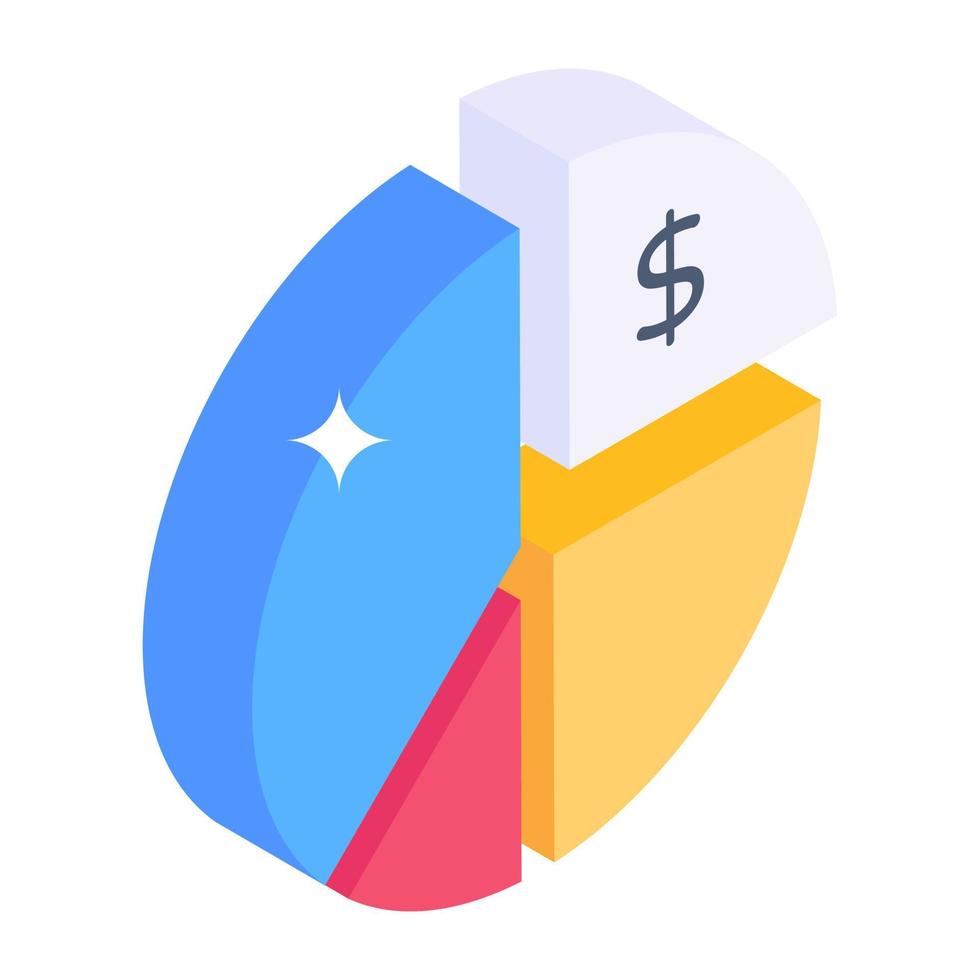 Look at isometric icon of financial analysis vector