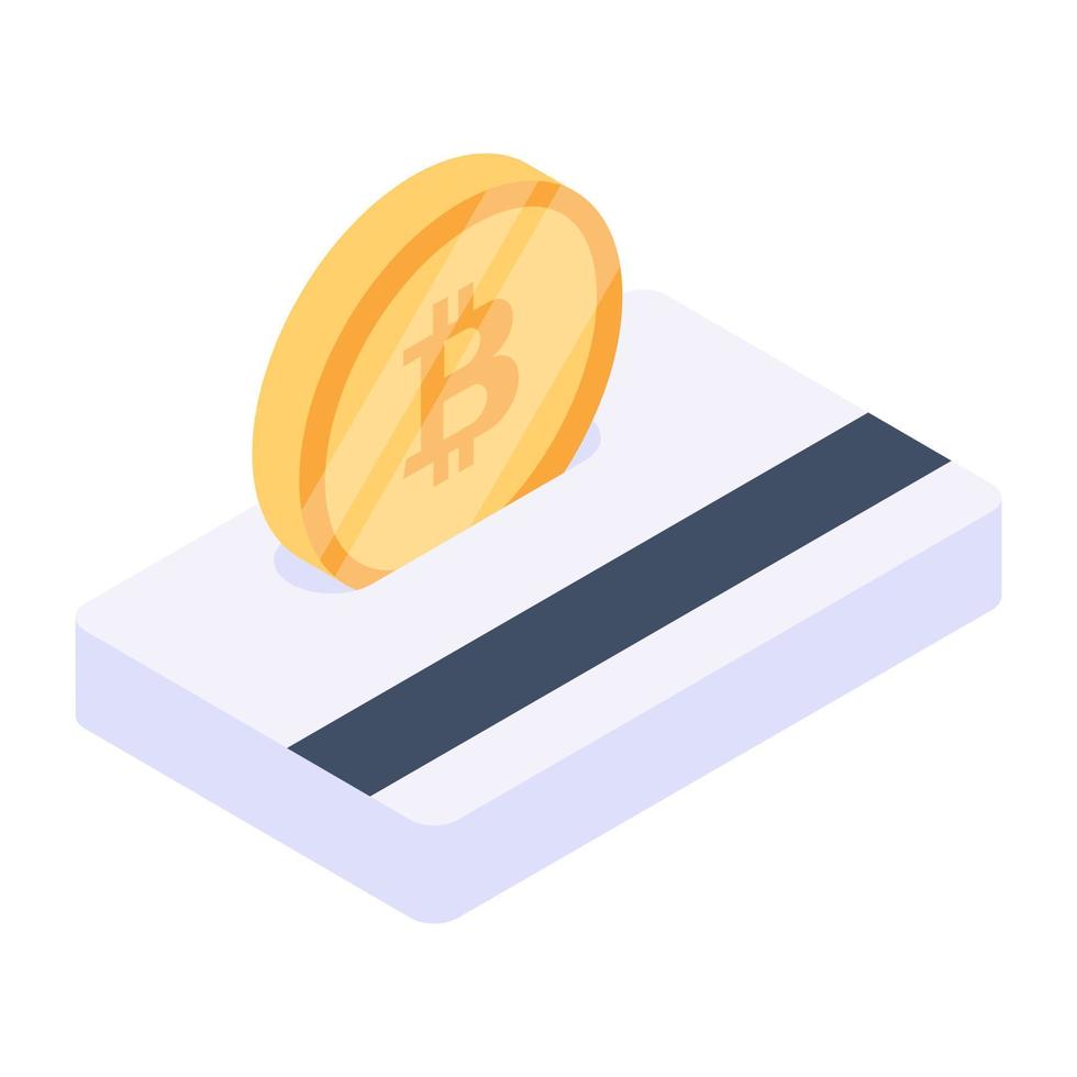 Creative isometric icon of crypto card vector