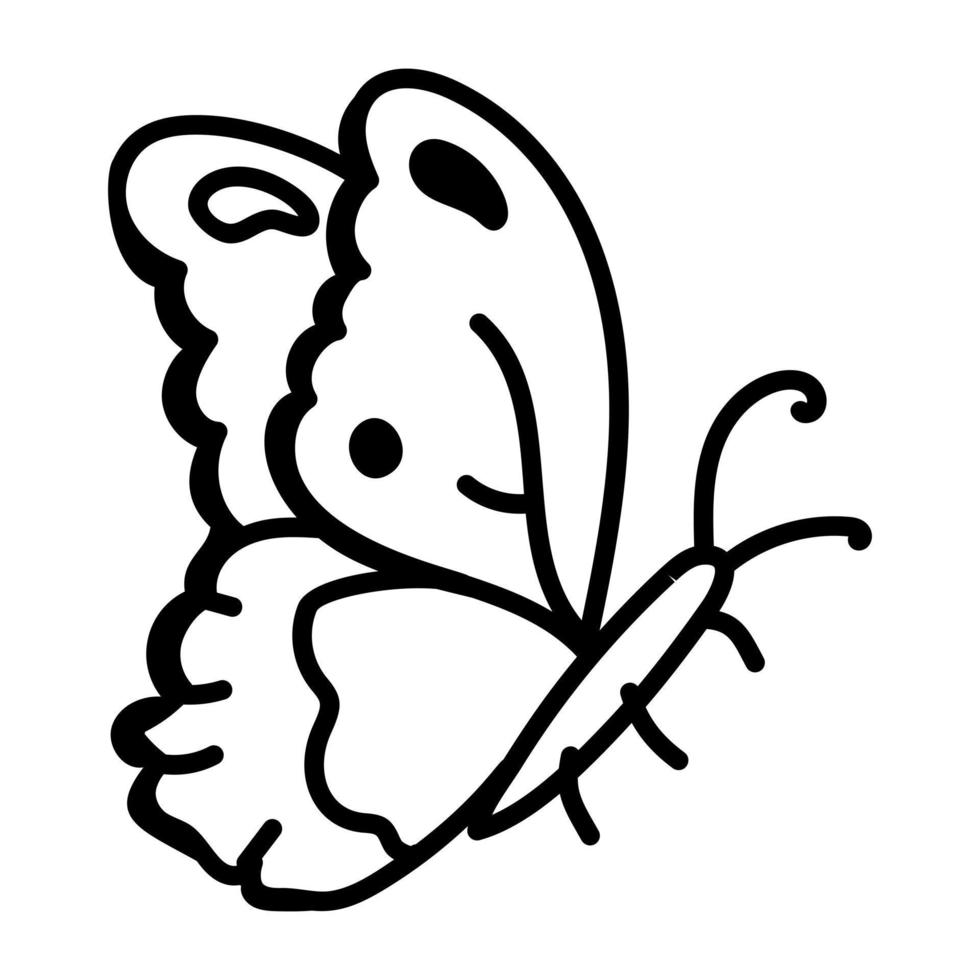 Beautiful butterfly hand drawn icon design vector