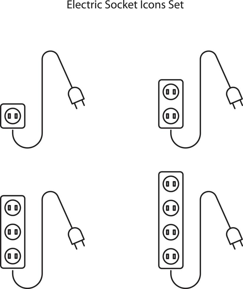 socket icon isolated on white background. socket icon thin line outline linear socket symbol for logo, web, app, UI. socket icon simple sign. vector