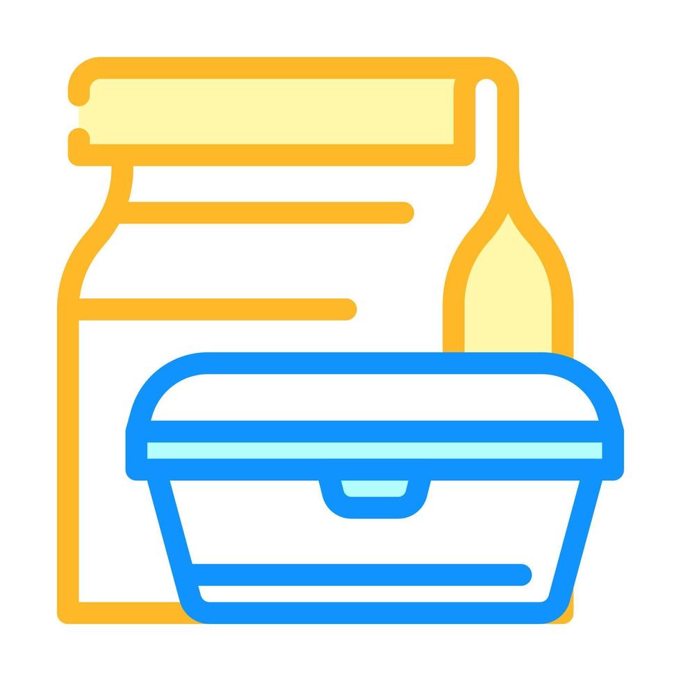 lunch box canteen color icon vector illustration