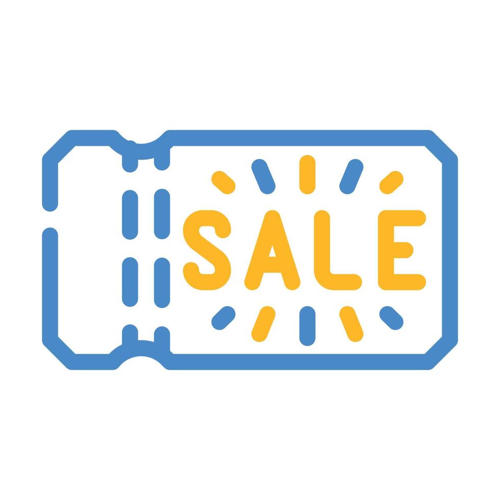 coupon ticket sale color icon vector illustration