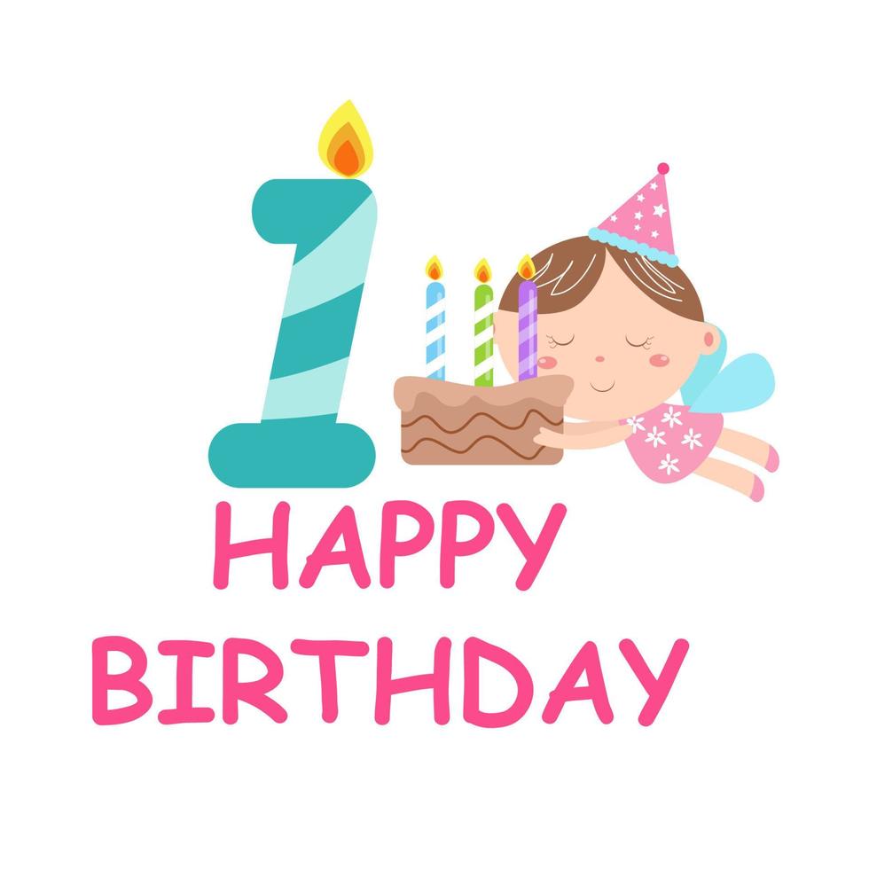 Fun happy birthday card vector illustration