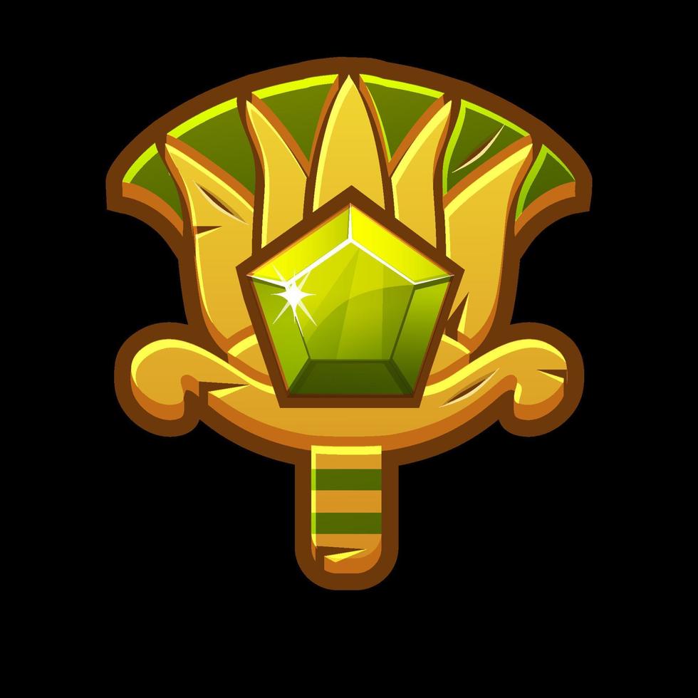 EgyGolden icon of the ancient egyptian lotus. Sign or symbol of egypt flower. vector