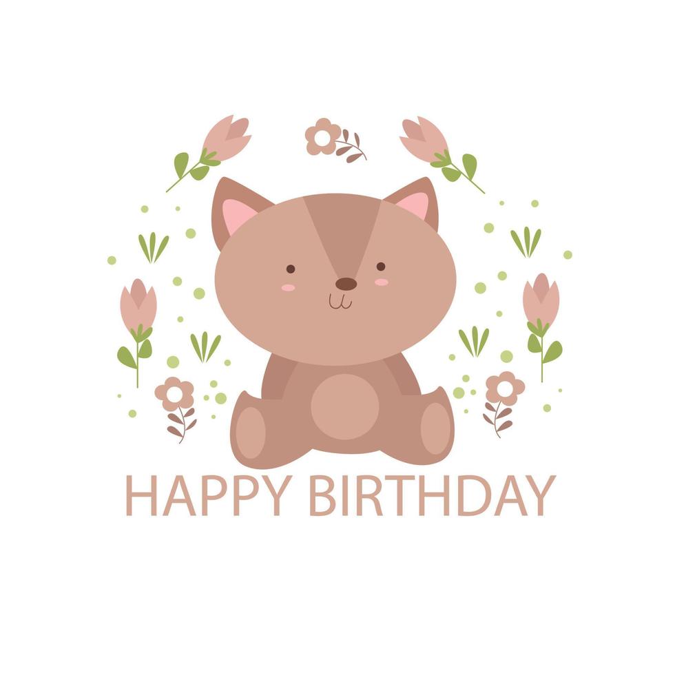 divertido, feliz cumpleaños, tarjeta, vector, ilustración vector