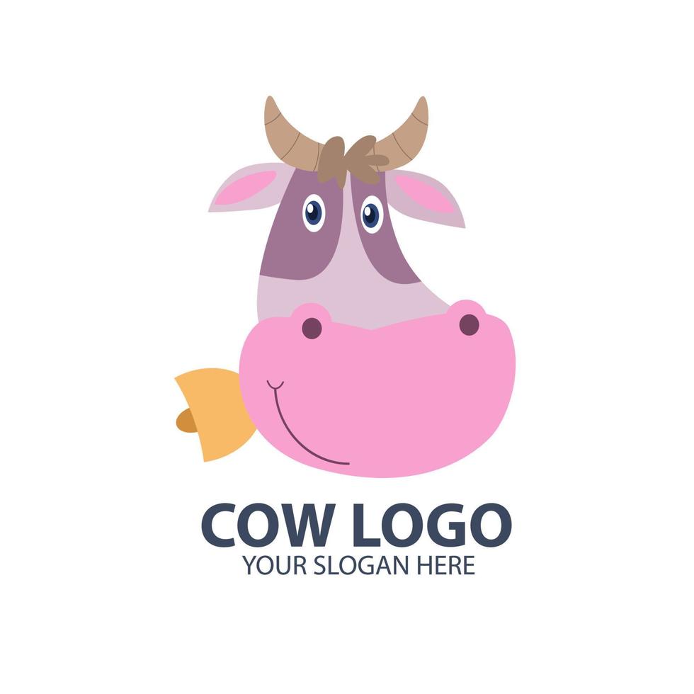 Logo for your business with cute cow character vector