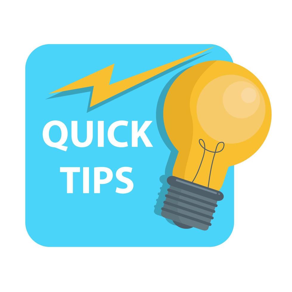 Quick tips label design vector