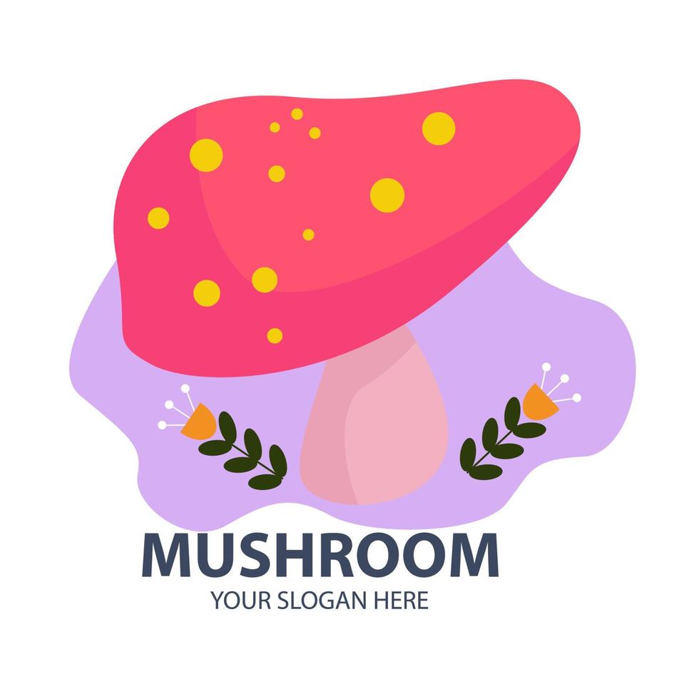 Logo for your business with cute mushroom character vector