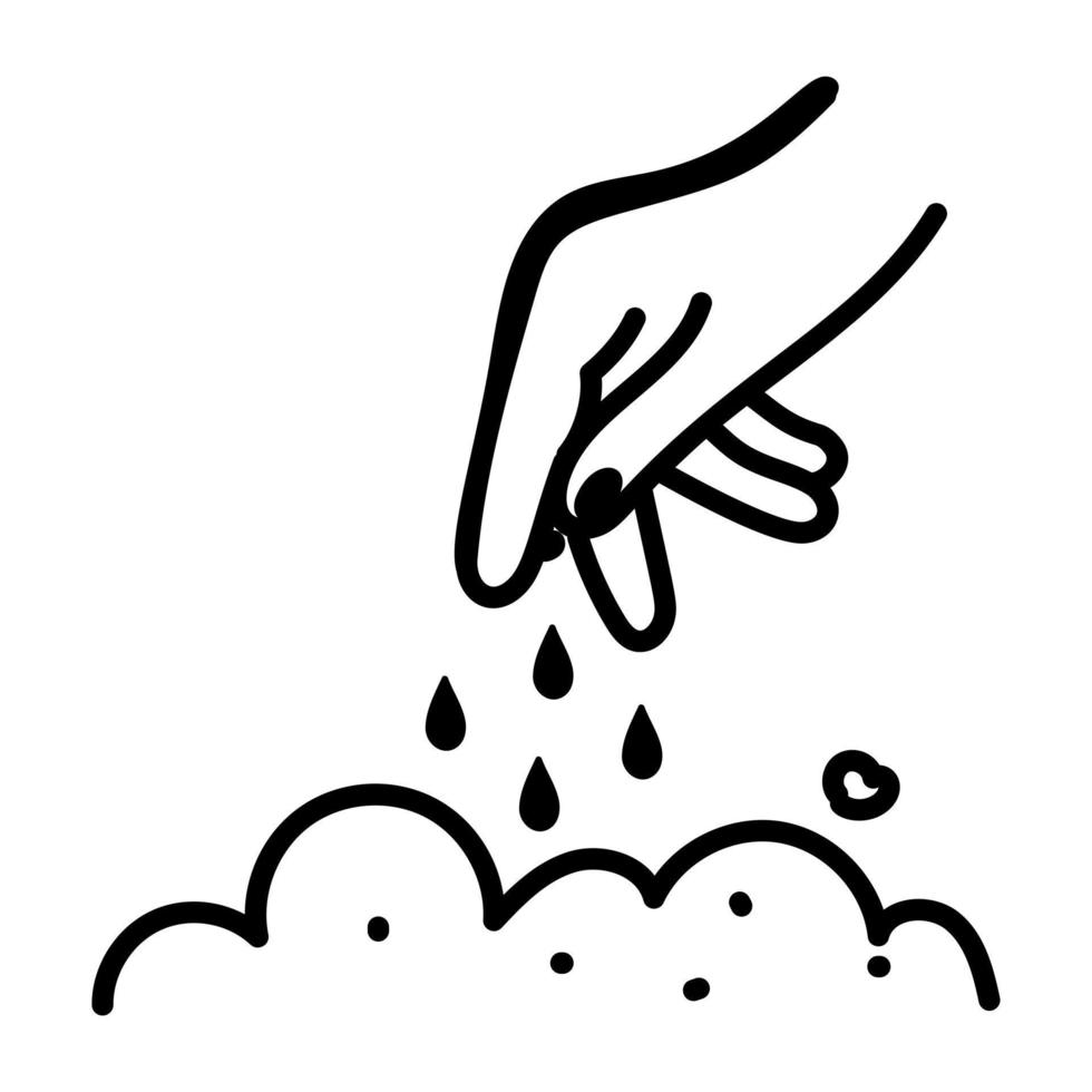 Seeds to the plant, doodle icon vector