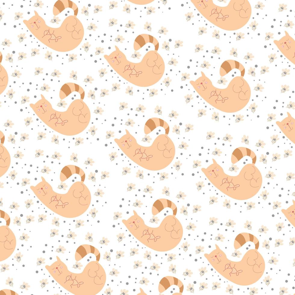 Vector illustration of elegant pattern with cute leaves and animals
