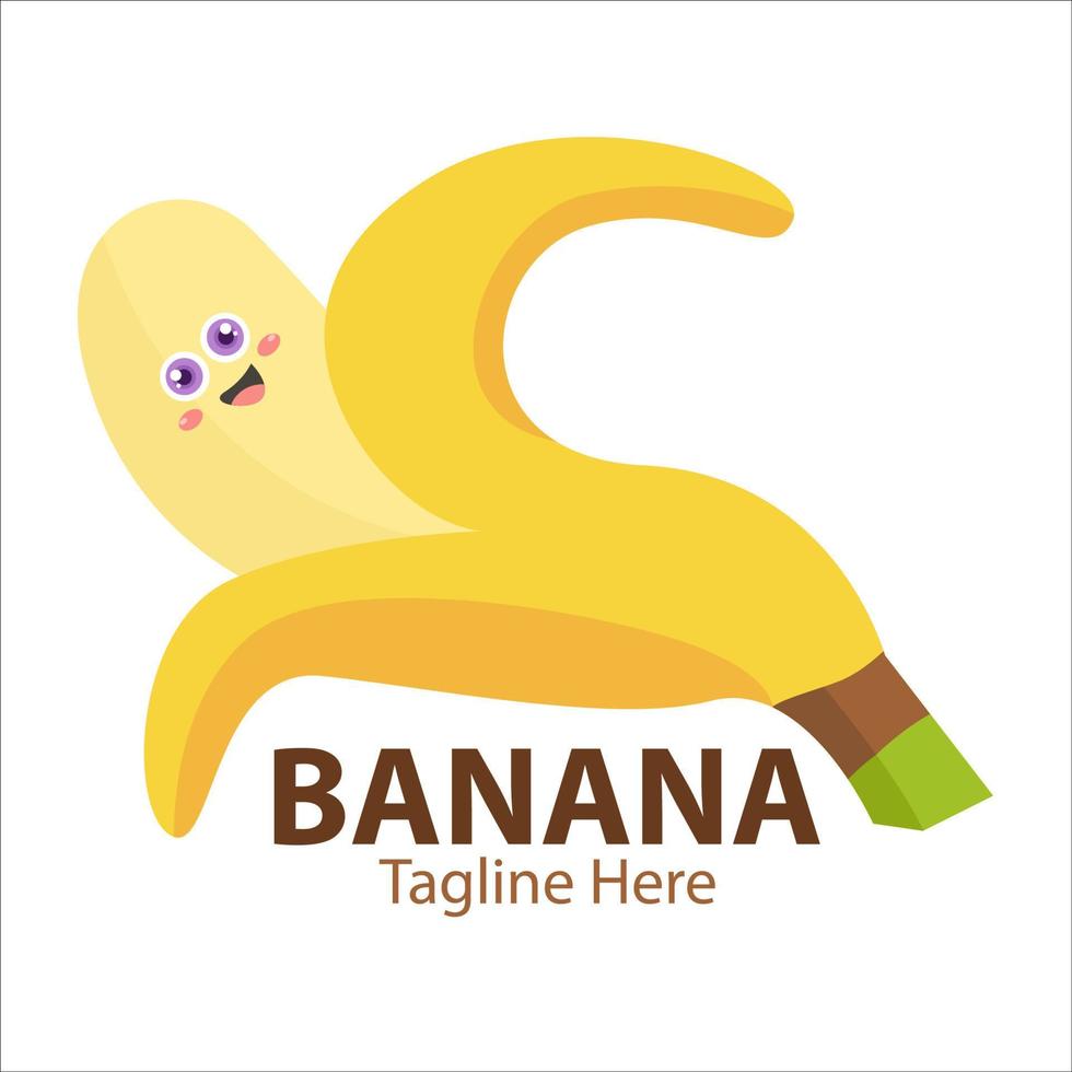 logotipo para su negocio con un lindo personaje de plátano vector
