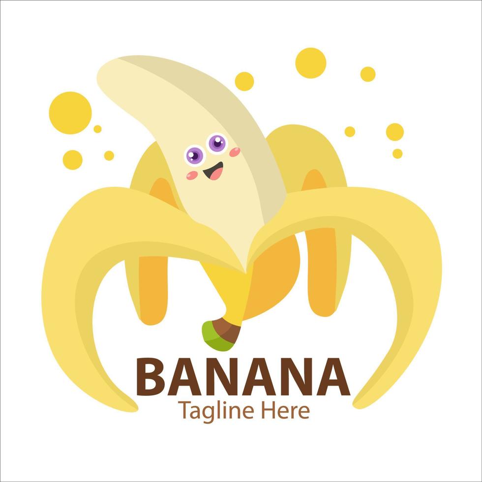logotipo para su negocio con un lindo personaje de plátano vector