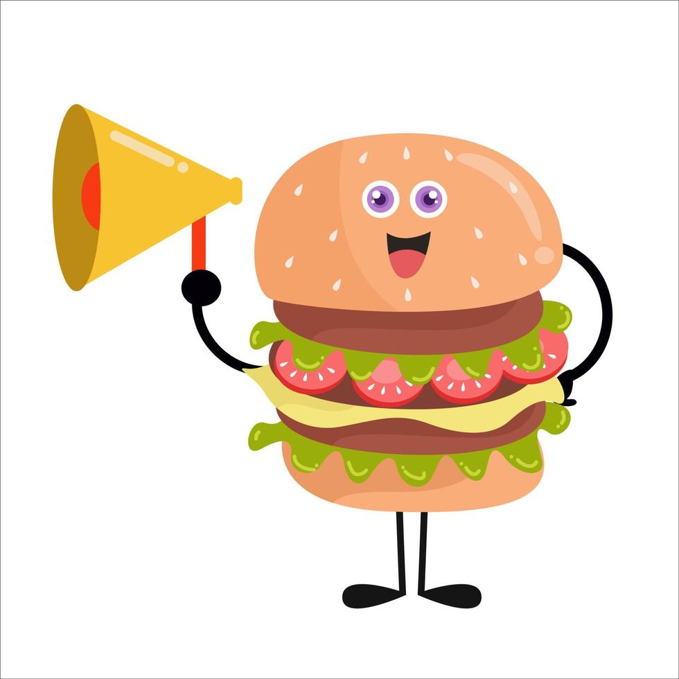 Cute burger cartoon with various activities vector