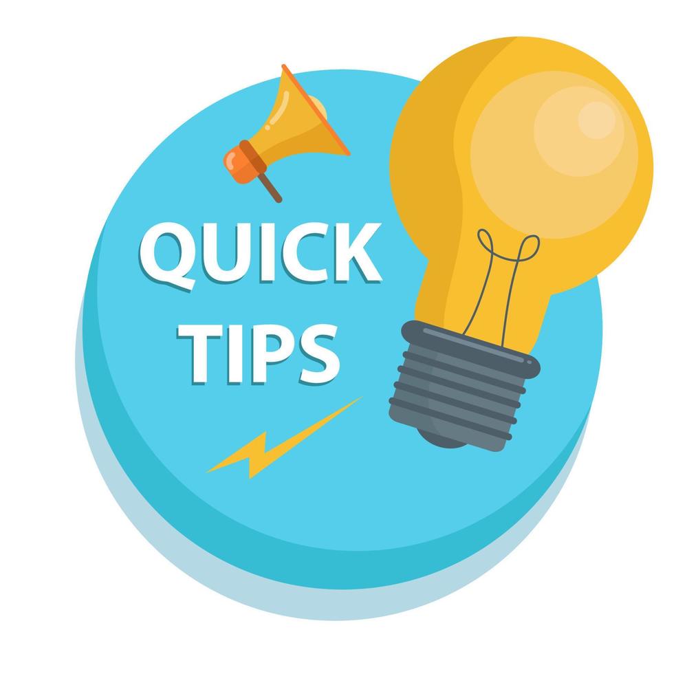 Quick tips label design vector