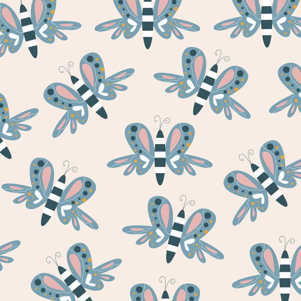 Vector illustration of elegant pattern with cute leaves and animals