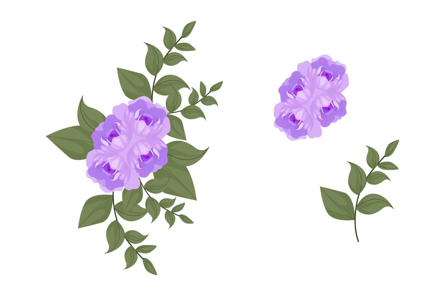 una variedad de coloridos arreglos de hermosas hojas y flores vector