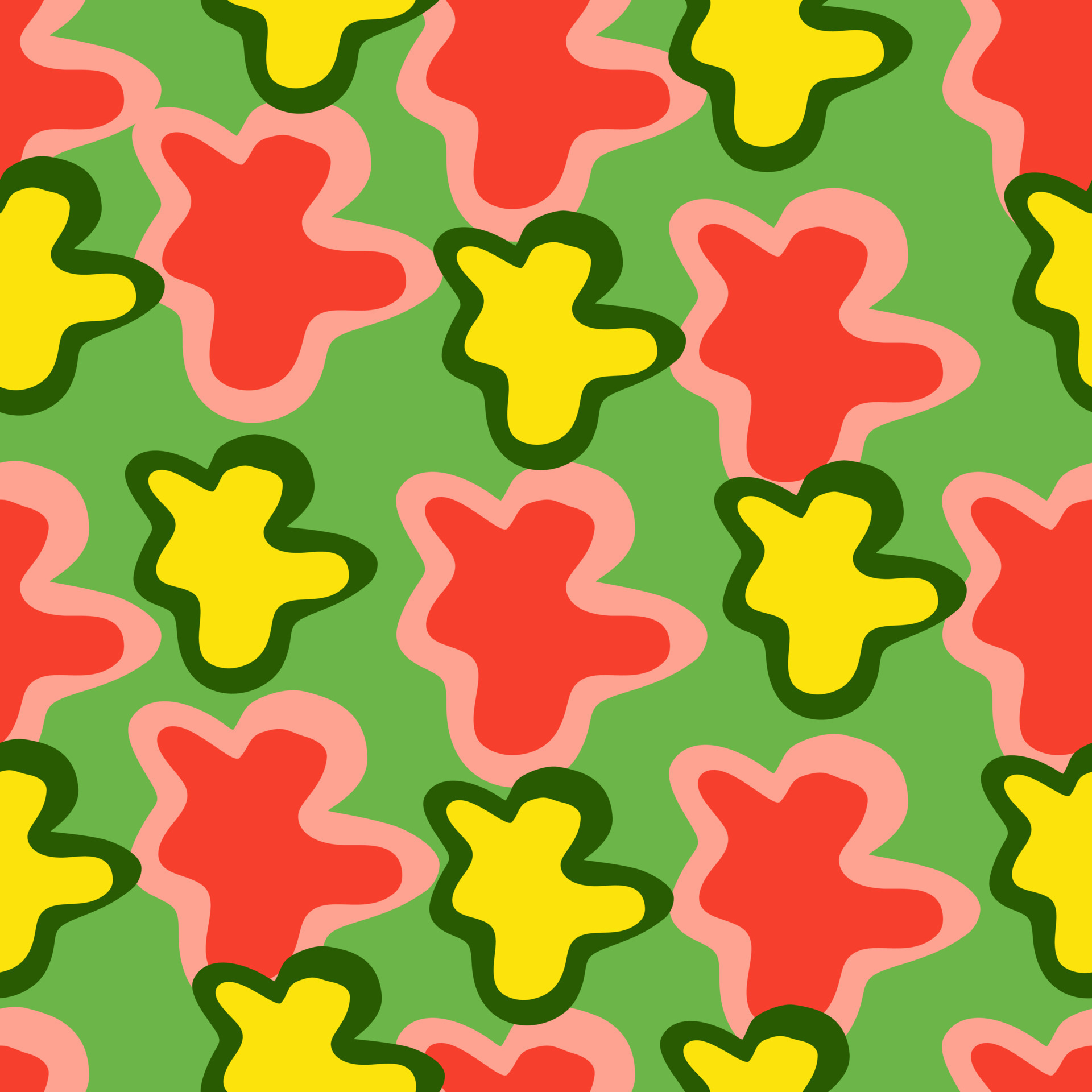 Abstract contemporary primitive figures seamless pattern. Fun doodle